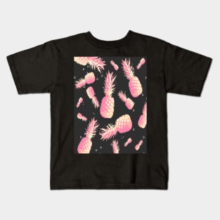 Pink Pineapple / Triangle Pattern Kids T-Shirt